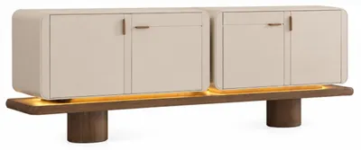 Immagine prodotto di Sideboard Beige Holz LED Beleuchtung Kommode Modern Wohnzimmer