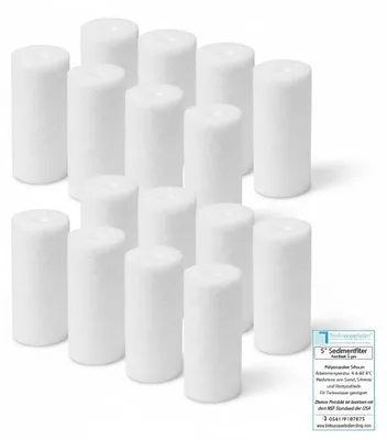 Produktbild von 10 Stück 5 Zoll Sedimentfilter, Wasserfilter, Polypropylen Schaum, Filterkerze, Kerzenfilter 5 µm