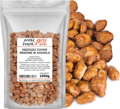 Zdjęcie produktu dla ORZECHY ZIEMNE KARMELOWE 1kg Orzeszki prażone w karmelu jakość Kol-Pol