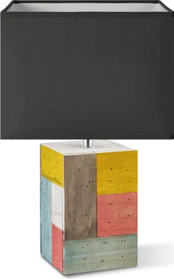 Produktbild von Home Sweet Home Tischlampe Block - Tora Holzsockel Lampenschirm anthrazit