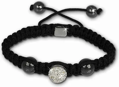 Image de Bracelet Shamballa original Sterlinx avec 1 boule blanche scintillante SHS11W