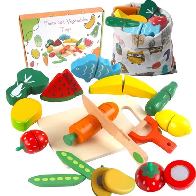 Productafbeelding van Houten Fruit en Groenten Speelgoed Set voor Kinderen