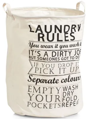 Produktbild von Zeller Wäschesammler "Laundry Rules", Ø38 x 48 cm, 14260