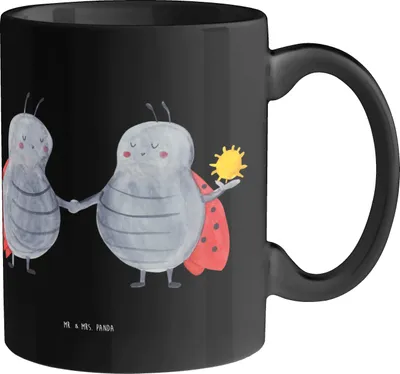 Produktbild von Mr. & Mrs. Panda Becher Zwillinge Abenteuer - Schwarz - Geschenk, Kaffeetasse, milchkaffeetasse, Zwillingsliebe, Horoskop, Geschenke Sternzeichen, Tasse, Astrologie