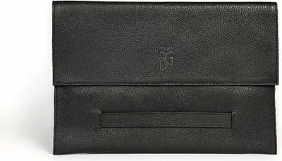 Produktbild von Kompakte Herren Clutch-Etui aus echtem schwarzem Leder