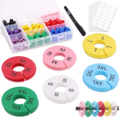 Kleiderbügel-Größenmarkierer-Set, 236 Teile, bunt, Kunststoff
