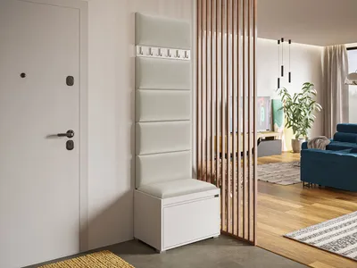 Obrázok produktu pre Predsieňová stena s nástennými čalúnenými panelmi CLENZE 5 - biela / béžová
