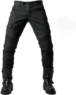 Productafbeelding van Motorbroek Heren - Ademend/Slijtvast Polyamid - Waterdicht - Beschermende Broek - Afneembare Pads - Hoogwaardig Denim - Motorjeans