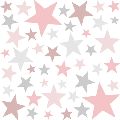 Produktbild von Little Deco Wandaufkleber 60 Sterne Kinderzimmer Mädchen Stars I rosa grau I Wandtattoo Schlafzimmer Wandsticker Set bunt selbstklebend DL404