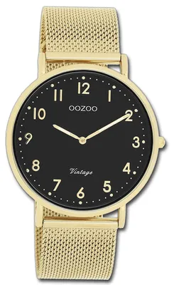 Immagine prodotto di Oozou, orologio da polso vintage, collezione uomo/donna, cinturino in metallo dorato, movimento al quarzo, display analogico, modello D3UOC20344