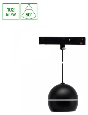 Produktbild von BASIC GLOBE P RING LED Stromschienenstrahler 48V 10W 60° Warmweiß 2700K Schwarz