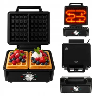 Zdjęcie produktu dla Adler Gofrownica 1600W regulacja temperatury głębokie płyty