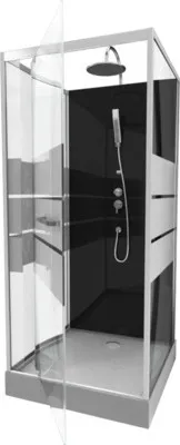 Produktbild von Sprchový box Aurlane Study 90 x 90 x 225 cm matně stříbrná