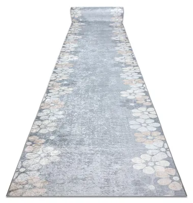 Image de TAPIS DE COULOIR antidérapant LOTUS MARGARETKA 60960 Fleurs gris lavable 100 cm  gris 100x450 cm