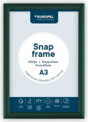 Obrázek produktu pro EUROPEL 355082 Rám na plakáty EUROPEL Premium, DIN A3, 25 mm, zelený