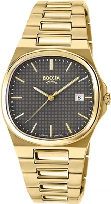 Image de Boccia 3657-06 Montre homme en titane avec verre saphir or/marron