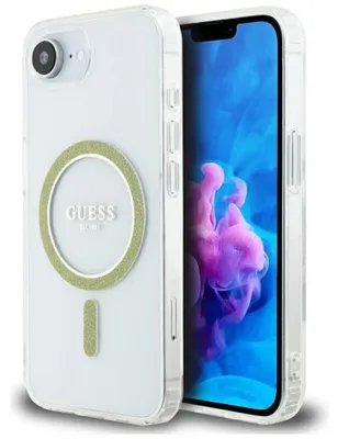 Obrázok produktu pre Puzdro Guess IML Glitter Circle MagSafe pre iPhone 16e - priehľadné