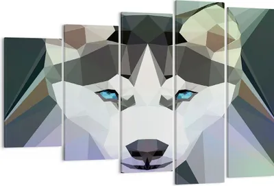 Produktbild von Bild auf Leinwand - Leinwandbild - Hund Husky Portrait - 150x100cm - Wand Bild - Wanddeko - Leinwanddruck - Bilder - Kunstdruck - Wanddekoration - Leinwand bilder - Wandkunst - EG150x100-3080