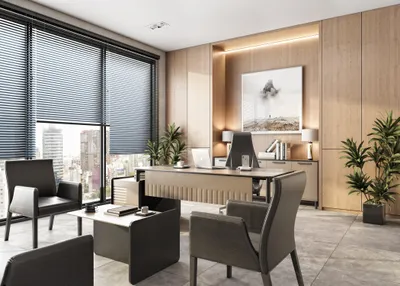 Productafbeelding van Luxe kantoorinrichting. Stijlvol bureau, console en bijzettafeltje