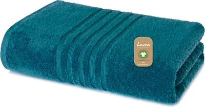 Produktbild von Lavea® Saunatuch 80x200 cm, Saunahandtuch Damen und Herren, Bali, großes Badetuch, saugstarkes Handtuch für Sauna Baden Duschen, 100% GOTS Baumwolle, Premium Frottier, Kiefergrün