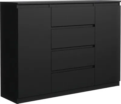 Produktbild von Mobelsta Kommode, Schrank mit Schubladen, Modernes Sideboard, Schubladenschrank, Kommodenschrank, Schwarz 120x39x101,5 cm