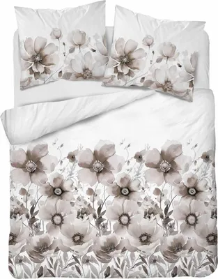 Produktbild von Satin Bettwäsche 220x200 Beige Blumen