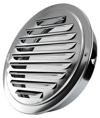 Image de Grille d'aération, acier inoxydable, forme ronde, 180 mm