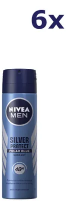 Produktbild von 6x Nivea Deospray für Männer – Silver Protect Polar Blue 150 ml