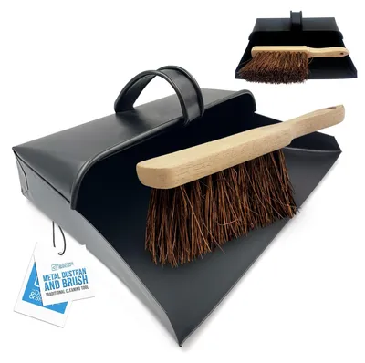 Produktbild von Traditionelle Metallkehrschaufel mit Besen Set