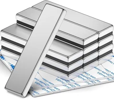 Produktbild von 12er Pack neodymium-Magneten, 40 x 10 x 3 mm starke Magneten, robuste Stabmagneten mit doppelseitiger Klebefläche, ideal für Garage, Küche, Wissenschaft, Büro, Bastelprojekte, Kühlschrank und Whiteboards