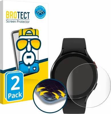Produktbild von 2x BROTECT Fullscreen Schutzfolie für Samsung Galaxy Watch 4 (44mm) Displayschutz Folie Fullcover Klar Transparent