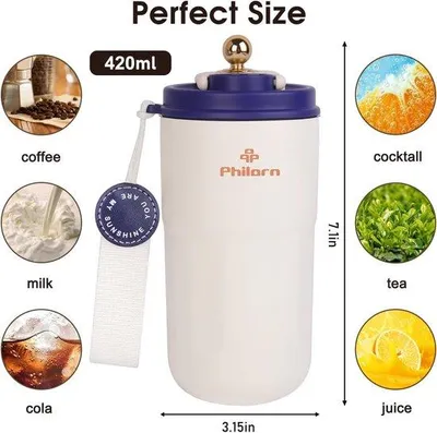Immagine prodotto di Caffettiera Go-Mok in acciaio inossidabile, blu, 15 oz/420 ml