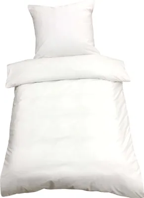 Produktbild von Uni Bettwäsche 135x200 cm Renforce Baumwolle Bettbezüge Set, Größe:2 teilig 135x200 cm, Farbe:Weiß