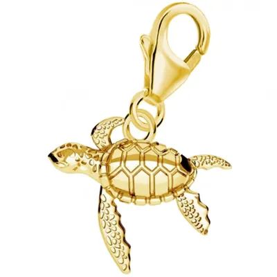 Schildkröte Charm Anhänger Echtsilber I 24K Gelbgold vergoldet

