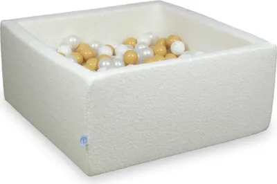 Image de Piscine à balles 90x90x40 Boucle Blanc - Avec 400 balles / blanc, perle, beige