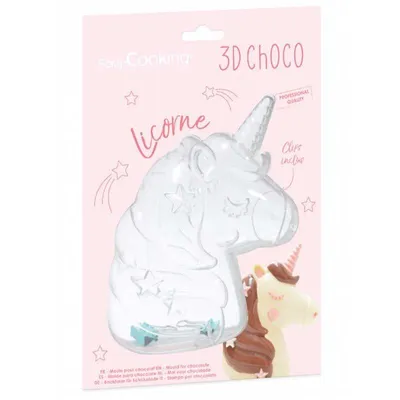 Produktbild von 3D Einhorn Schokoladenform wiederverwendbar 16,5 x 13,5 x 3 cm