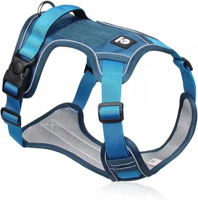 Productafbeelding van Honden Tuigje met Handvat - Hondenriem Vest - Veilig Wandelen - Verstelbaar Reflecterend - XL 68-93cm Borst - Hemelsblauw