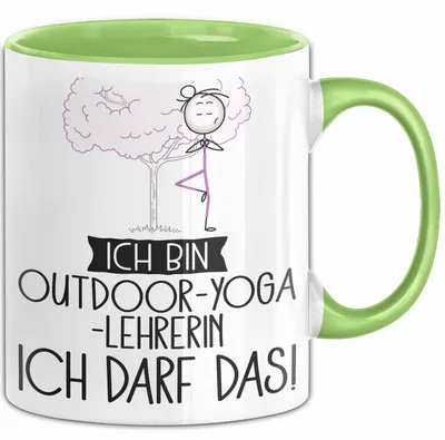 Produktbild von Geschenk für Outdoor-Yoga-Lehrerin Tasse Lustige Geschenkidee Geburtstag Ich Bin Outdoor-Yoga-Lehrerin Ich Darf Das (Grün)