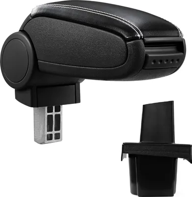 Produktbild von Armlehne Mittelarmlehne Leder Bezug Schwarz / Weiß für Skoda Octavia II 2 1Z