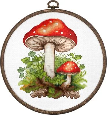 Zdjęcie produktu dla Luca-S zestaw do haftu krzyżykowego z obręczą "Amanita Muscaria", 11x13cm