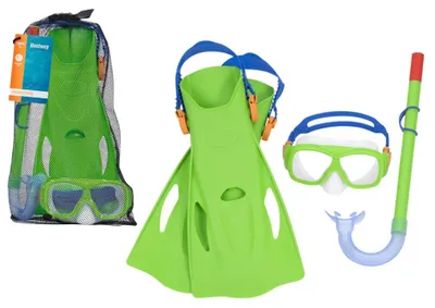 Immagine prodotto di Set da immersione maschera, boccaglio, pinne verde