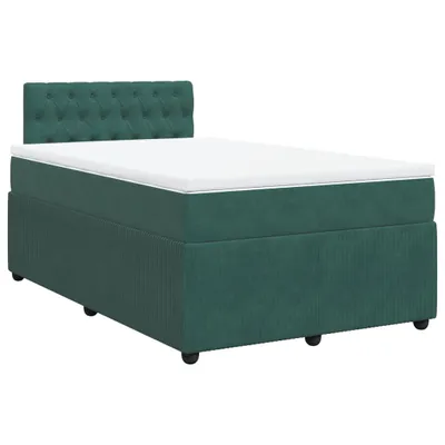 Produktbild von Boxspringbett mit Matratze Dunkelgrün 120x200 cm Samt