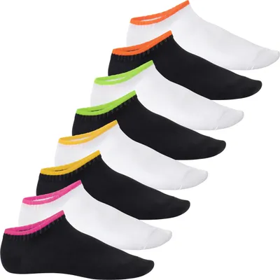 Produktbild von Footstar Sneaker-Socken für Damen und Herren (8er-Pack), kurze Sportsocken im Neon-Stil – Neon Flash
