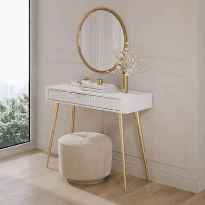 Immagine prodotto di Katerara - Toeletta, 100x38x78h cm Bianco, un Cassetto