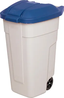 Produktbild von Wertstoffsammler, Inhalt 100 Liter, Korpus beige, Deckel blau