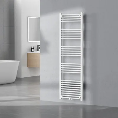Image de Radiateur sèche-serviettes 'Voss' avec 28 barres acier 160 x 50 cm blanc