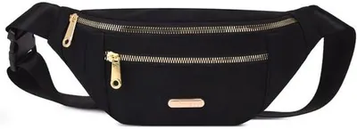 Produktbild von Famanu Bauchtasche für Damen, wasserabweisend, mit verstellbarem Gurt - Schwarz
