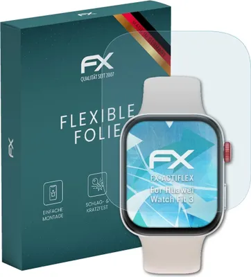 Produktbild von atFoliX FX-ActiFleX 3x Schutzfolie kompatibel mit Huawei Watch Fit 3 Folie