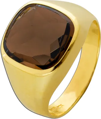 Produktbild von Siegelring Gold 585 14 Karat cognac brauner Rauchquarz 5.9ct 22