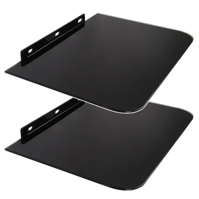 Image de 2x étagère en verre RTV pour console décodeur-tuner DVD max. 10kg verre MC-738